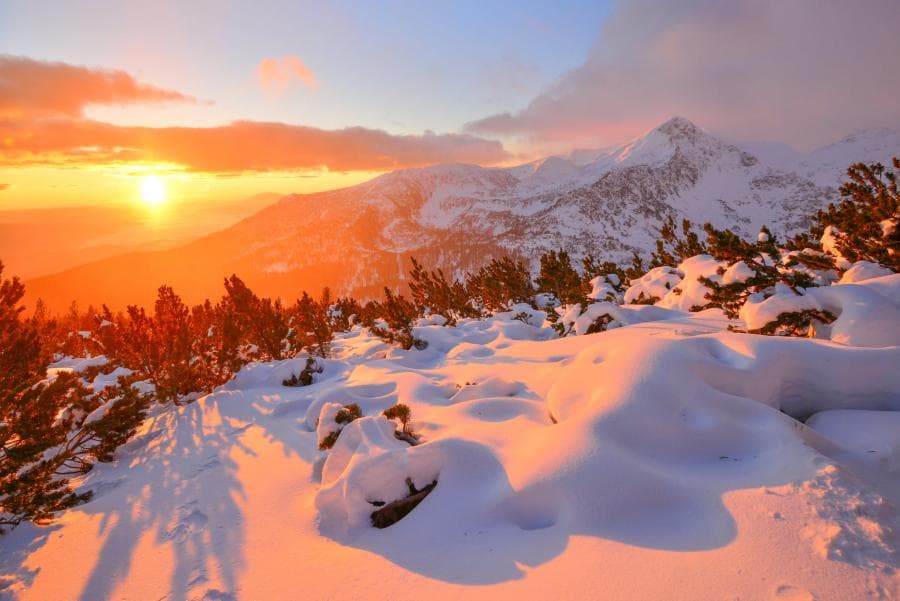 Winter — snow in the Pirin Mountains near Bansko
